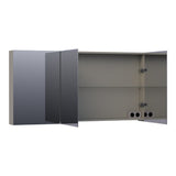 BRAUER Impress spiegelkast 140 zonder verlichting met 3 dubbelzijdige spiegeldeuren mat taupe SK-IM140MT