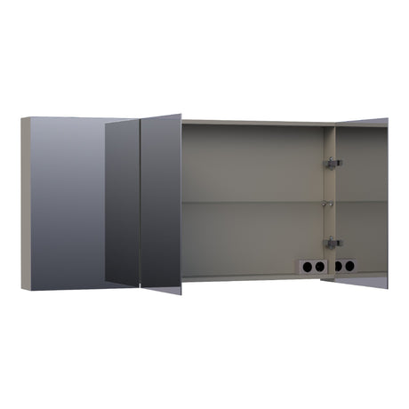 BRAUER Impress spiegelkast 140 zonder verlichting met 3 dubbelzijdige spiegeldeuren mat taupe SK-IM140MT