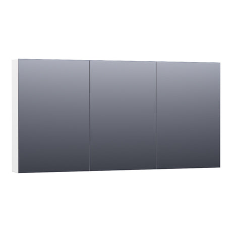 BRAUER Impress spiegelkast 140 zonder verlichting met 3 dubbelzijdige spiegeldeuren mat wit SK-IM140MW