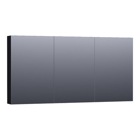 BRAUER Impress spiegelkast 140 zonder verlichting met 3 dubbelzijdige spiegeldeuren mat zwart SK-IM140MZ