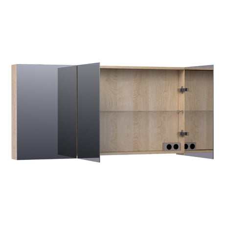 BRAUER Impress spiegelkast 140 zonder verlichting met 3 dubbelzijdige spiegeldeuren Sunlit SK-IM140SL