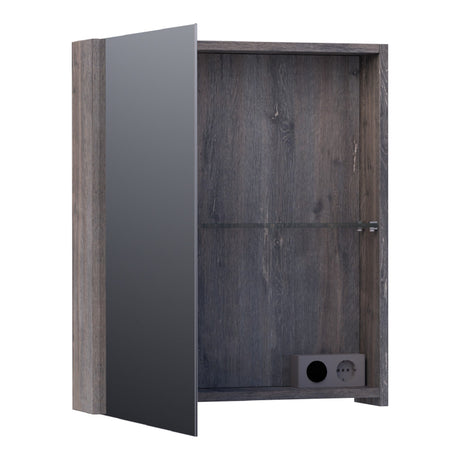 BRAUER Impress spiegelkast 60 zonder verlichting met 1 linksdraaiende dubbelzijdige spiegeldeur Driftwood SK-IM60LDR