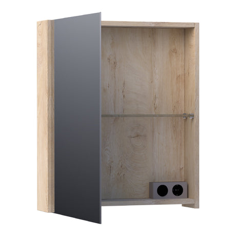 BRAUER Impress spiegelkast 60 zonder verlichting met 1 linksdraaiende dubbelzijdige spiegeldeur Forest Wheat SK-IM60LFW