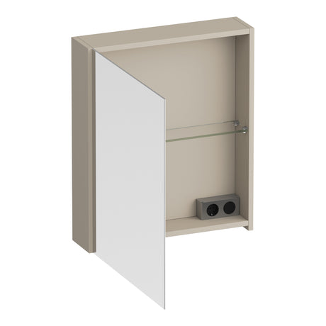 BRAUER Impress spiegelkast 60 zonder verlichting met 1 linksdraaiende dubbelzijdige spiegeldeur mat beige SK-IM60LMB