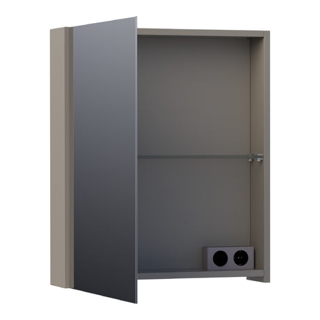 BRAUER Impress spiegelkast 60 zonder verlichting met 1 linksdraaiende dubbelzijdige spiegeldeur mat taupe SK-IM60LMT