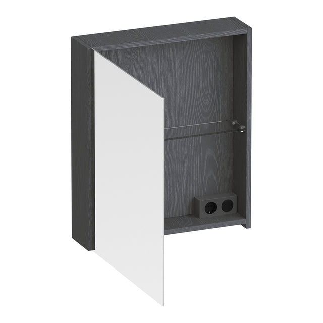BRAUER Impress spiegelkast 60 zonder verlichting met 1 linksdraaiende dubbelzijdige spiegeldeur Timber Grey SK-IM60LTG