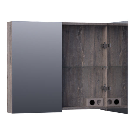 BRAUER Impress spiegelkast 80 zonder verlichting met 2 dubbelzijdige spiegeldeuren Driftwood SK-IM80DR