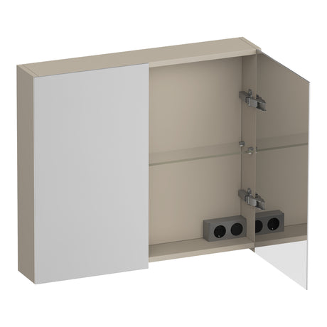 BRAUER Impress spiegelkast 80 zonder verlichting met 2 dubbelzijdige spiegeldeuren mat beige SK-IM80MB