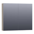BRAUER Impress spiegelkast 80 zonder verlichting met 2 dubbelzijdige spiegeldeuren mat taupe SK-IM80MT