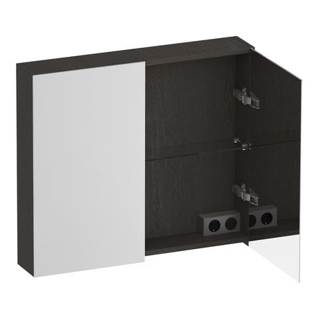 BRAUER Impress spiegelkast 80 zonder verlichting met 2 dubbelzijdige spiegeldeuren Timber Anthracite SK-IM80TA