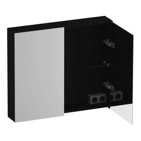 BRAUER Impress spiegelkast 80 zonder verlichting met 2 dubbelzijdige spiegeldeuren Timber Black SK-IM80TB