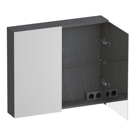BRAUER Impress spiegelkast 80 zonder verlichting met 2 dubbelzijdige spiegeldeuren Timber Grey SK-IM80TG