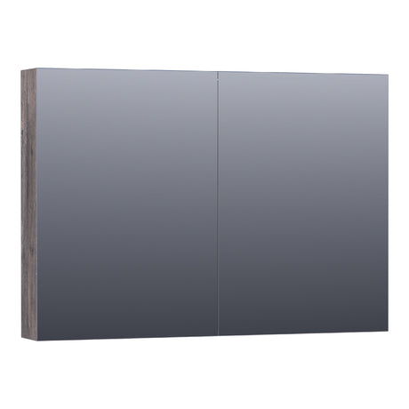 BRAUER Impress Deluxe spiegelkast 100 met interne en externe verlichting 2 dubbelzijdige spiegeldeuren Driftwood SK-IMD100DR