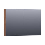 BRAUER Impress Deluxe spiegelkast 100 met interne en externe verlichting 2 dubbelzijdige spiegeldeuren Forest Cacao SK-IMD100FC