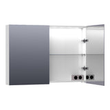 BRAUER Impress Deluxe spiegelkast 100 met interne en externe verlichting 2 dubbelzijdige spiegeldeuren hoogglans wit SK-IMD100HW