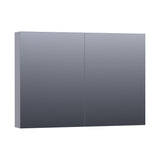 BRAUER Impress Deluxe spiegelkast 100 met interne en externe verlichting 2 dubbelzijdige spiegeldeuren mat grijs SK-IMD100MG