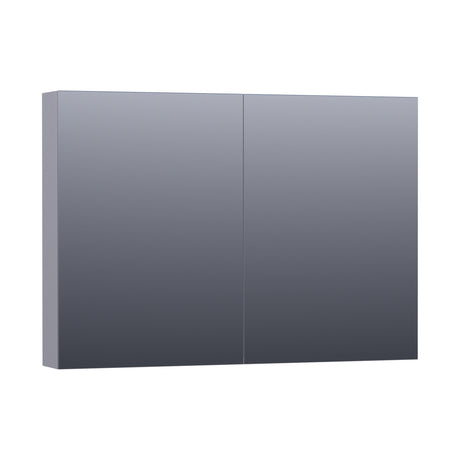 BRAUER Impress Deluxe spiegelkast 100 met interne en externe verlichting 2 dubbelzijdige spiegeldeuren mat grijs SK-IMD100MG