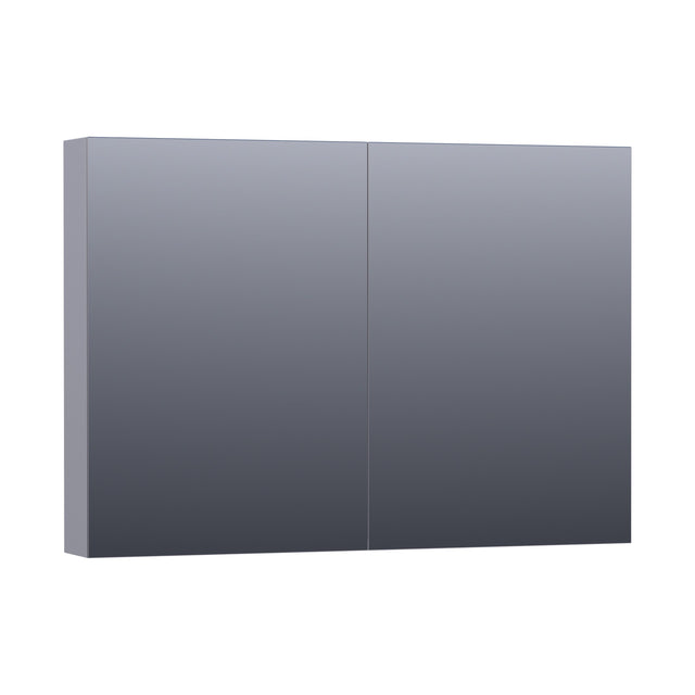 BRAUER Impress Deluxe spiegelkast 100 met interne en externe verlichting 2 dubbelzijdige spiegeldeuren mat grijs SK-IMD100MG