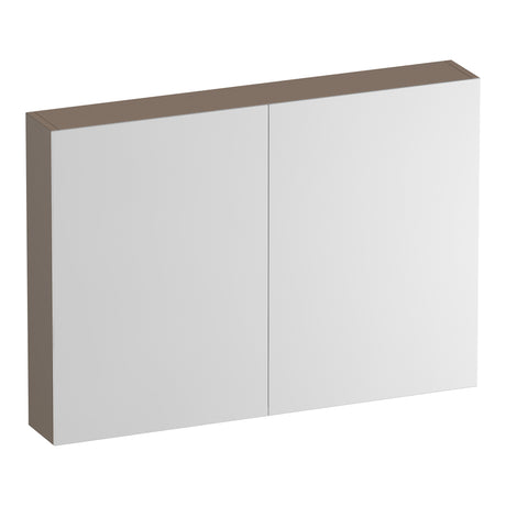 BRAUER Impress Deluxe spiegelkast 100 met interne en externe verlichting 2 dubbelzijdige spiegeldeuren mat mokka SK-IMD100MM