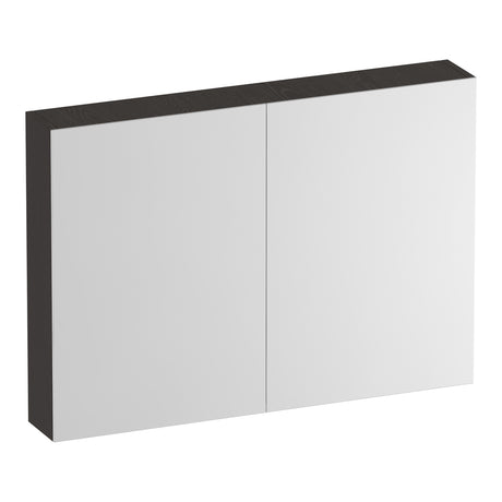 BRAUER Impress Deluxe spiegelkast 100 met interne en externe verlichting 2 dubbelzijdige spiegeldeuren Timber Anthracite SK-IMD100TA