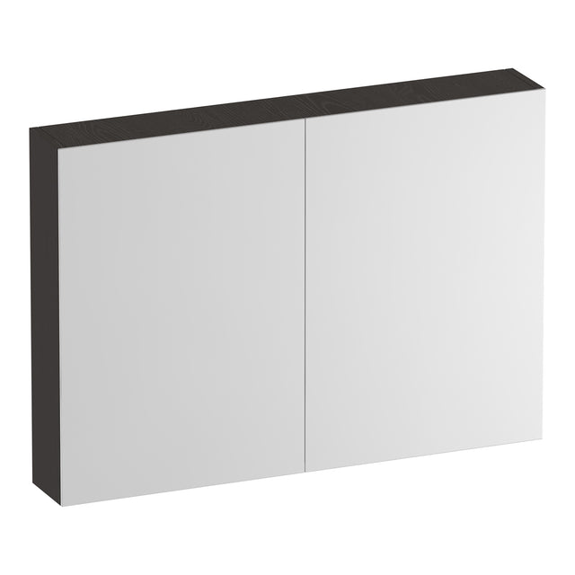 BRAUER Impress Deluxe spiegelkast 100 met interne en externe verlichting 2 dubbelzijdige spiegeldeuren Timber Anthracite SK-IMD100TA