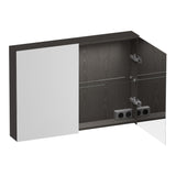 BRAUER Impress Deluxe spiegelkast 100 met interne en externe verlichting 2 dubbelzijdige spiegeldeuren Timber Anthracite SK-IMD100TA