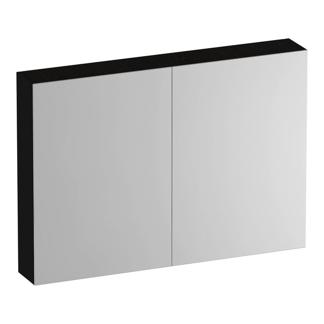 BRAUER Impress Deluxe spiegelkast 100 met interne en externe verlichting 2 dubbelzijdige spiegeldeuren Timber Black SK-IMD100TB