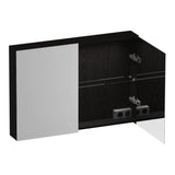 BRAUER Impress Deluxe spiegelkast 100 met interne en externe verlichting 2 dubbelzijdige spiegeldeuren Timber Black SK-IMD100TB