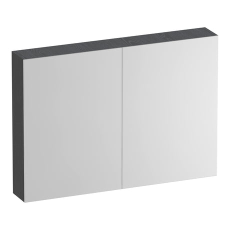 BRAUER Impress Deluxe spiegelkast 100 met interne en externe verlichting 2 dubbelzijdige spiegeldeuren Timber Grey SK-IMD100TG