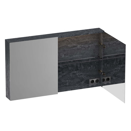 BRAUER Impress Deluxe spiegelkast 120 met interne en externe verlichting 2 dubbelzijdige spiegeldeuren Damascus SK-IMD120DA
