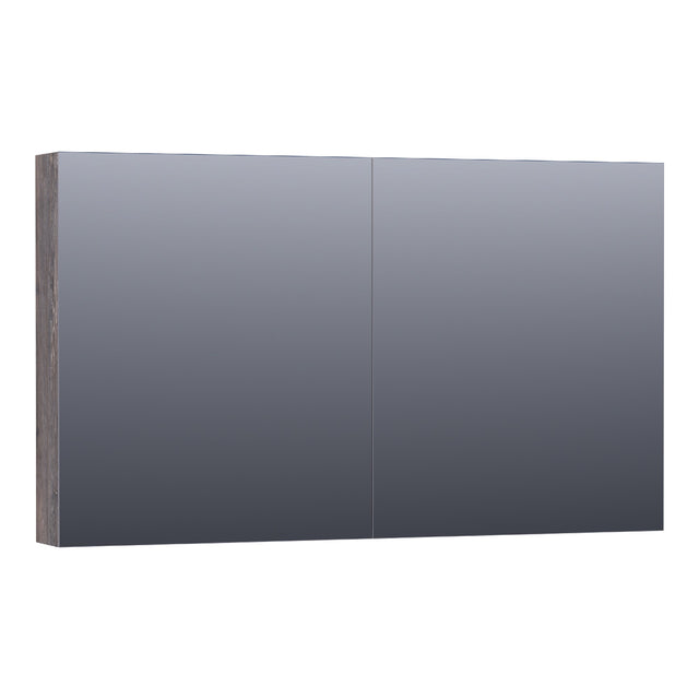 BRAUER Impress Deluxe spiegelkast 120 met interne en externe verlichting 2 dubbelzijdige spiegeldeuren Driftwood SK-IMD120DR