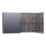 BRAUER Impress Deluxe spiegelkast 120 met interne en externe verlichting 2 dubbelzijdige spiegeldeuren Driftwood SK-IMD120DR