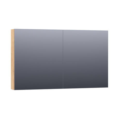BRAUER Impress Deluxe spiegelkast 120 met interne en externe verlichting 2 dubbelzijdige spiegeldeuren Forest Tan SK-IMD120FT