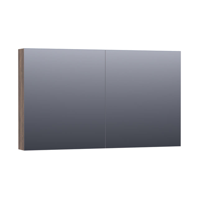 BRAUER Impress Deluxe spiegelkast 120 met interne en externe verlichting 2 dubbelzijdige spiegeldeuren Grove SK-IMD120GR