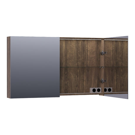 BRAUER Impress Deluxe spiegelkast 120 met interne en externe verlichting 2 dubbelzijdige spiegeldeuren Grove SK-IMD120GR