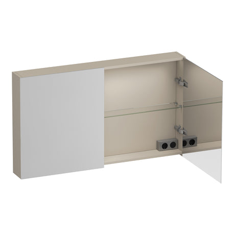 BRAUER Impress Deluxe spiegelkast 120 met interne en externe verlichting 2 dubbelzijdige spiegeldeuren mat beige SK-IMD120MB