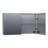 BRAUER Impress Deluxe spiegelkast 120 met interne en externe verlichting 2 dubbelzijdige spiegeldeuren mat grijs SK-IMD120MG
