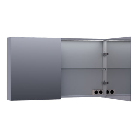 BRAUER Impress Deluxe spiegelkast 120 met interne en externe verlichting 2 dubbelzijdige spiegeldeuren mat grijs SK-IMD120MG