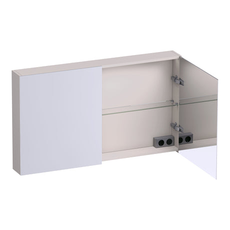 BRAUER Impress Deluxe spiegelkast 120 met interne en externe verlichting 2 dubbelzijdige spiegeldeuren mat zand SK-IMD120MS
