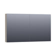 BRAUER Impress Deluxe spiegelkast 120 met interne en externe verlichting 2 dubbelzijdige spiegeldeuren mat taupe SK-IMD120MT