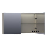 BRAUER Impress Deluxe spiegelkast 120 met interne en externe verlichting 2 dubbelzijdige spiegeldeuren mat taupe SK-IMD120MT