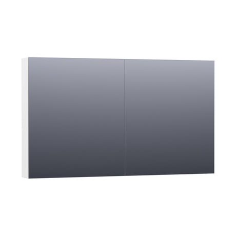 BRAUER Impress Deluxe spiegelkast 120 met interne en externe verlichting 2 dubbelzijdige spiegeldeuren mat wit SK-IMD120MW