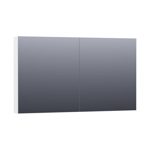 BRAUER Impress Deluxe spiegelkast 120 met interne en externe verlichting 2 dubbelzijdige spiegeldeuren mat wit SK-IMD120MW