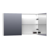 BRAUER Impress Deluxe spiegelkast 120 met interne en externe verlichting 2 dubbelzijdige spiegeldeuren mat wit SK-IMD120MW
