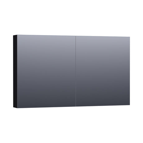 BRAUER Impress Deluxe spiegelkast 120 met interne en externe verlichting 2 dubbelzijdige spiegeldeuren mat zwart SK-IMD120MZ