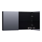 BRAUER Impress Deluxe spiegelkast 120 met interne en externe verlichting 2 dubbelzijdige spiegeldeuren mat zwart SK-IMD120MZ