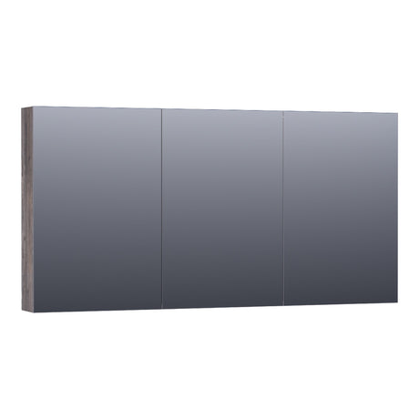 BRAUER Impress Deluxe spiegelkast 140 met interne en externe verlichting 3 dubbelzijdige spiegeldeuren Driftwood SK-IMD140DR