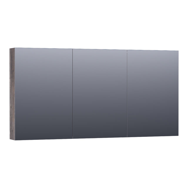 BRAUER Impress Deluxe spiegelkast 140 met interne en externe verlichting 3 dubbelzijdige spiegeldeuren Driftwood SK-IMD140DR