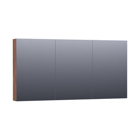 BRAUER Impress Deluxe spiegelkast 140 met interne en externe verlichting 3 dubbelzijdige spiegeldeuren Forest Cacao SK-IMD140FC