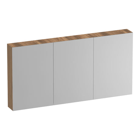 BRAUER Impress Deluxe spiegelkast 140 met interne en externe verlichting 3 dubbelzijdige spiegeldeuren Honey SK-IMD140HO
